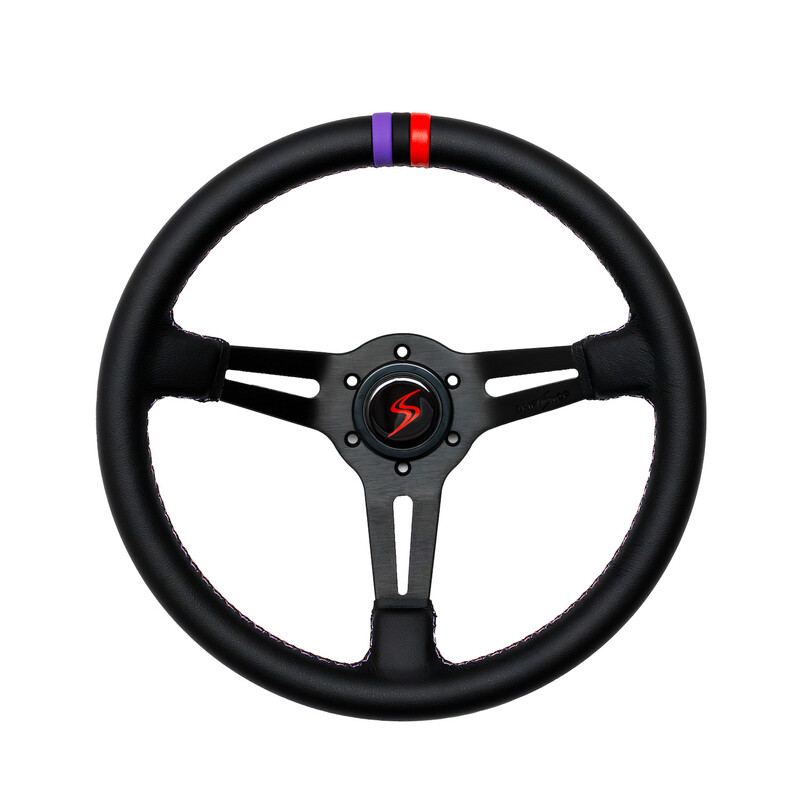 DriftShop Steering Wheel (70 mm Dish), Colors Edition, Black Leather